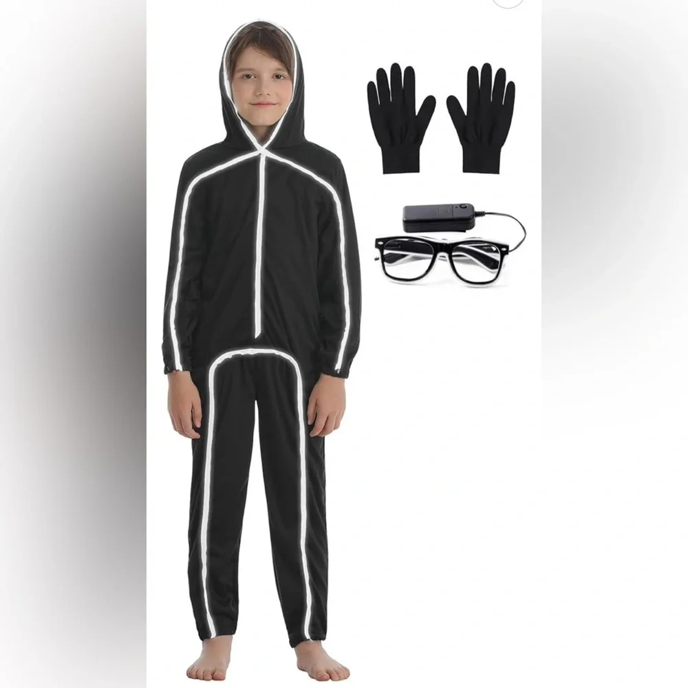 New Kids Black Glow-in-the-Dark Costume Set